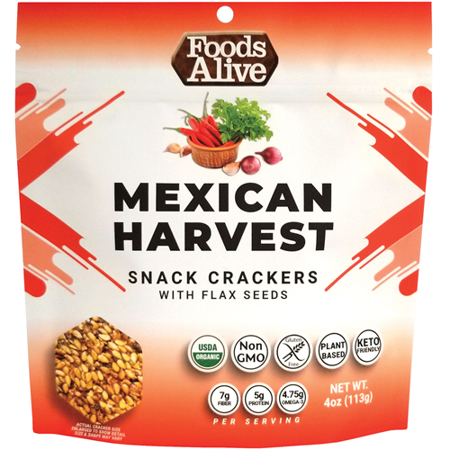 Mexican Harvest Flax Crackers Foods Alive FAL034