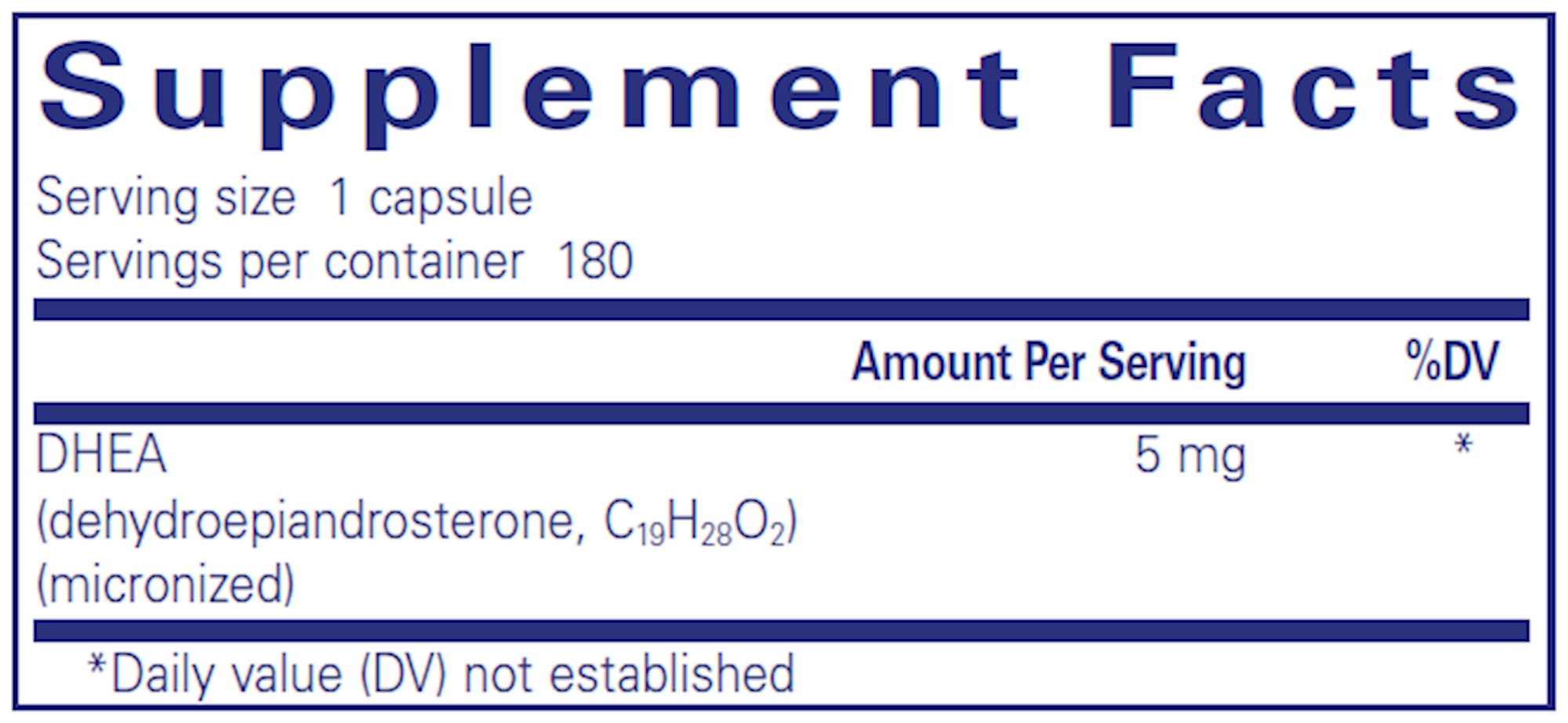 Supplement facts for