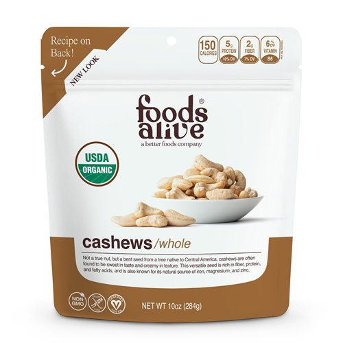 Organic Cashews 12 serv Foods Alive F80425