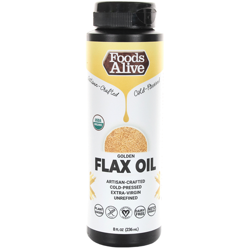 Gold Flax Seed Oil Organic 8 fl oz Foods Alive FAL300