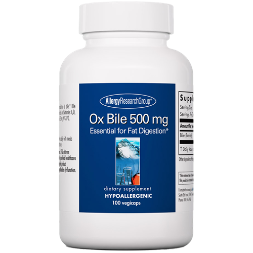 Ox Bile 500 mg 100 caps Allergy Research Group OX