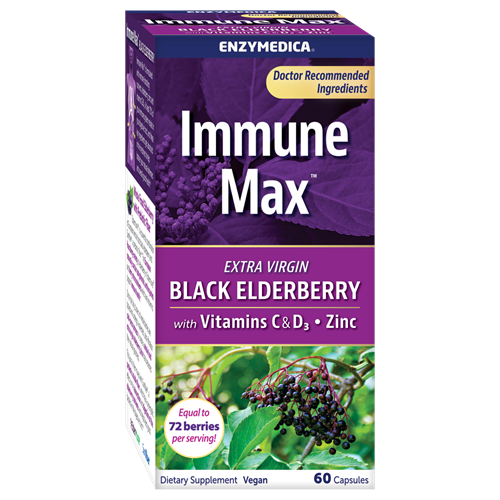 Immune Max Black Elderberry with Vitamins C D3 & Zinc Enzymedica E22036