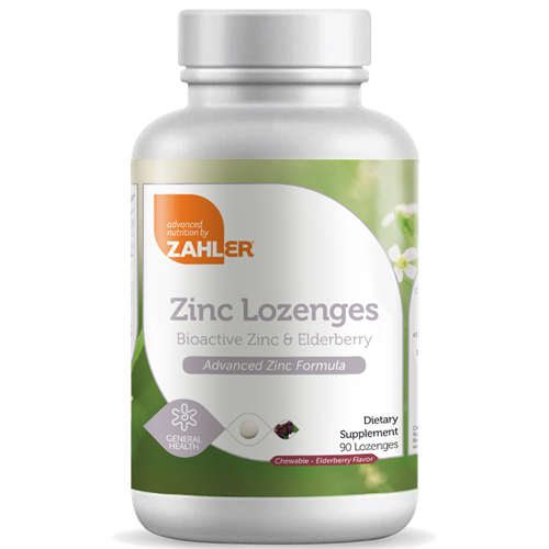 Zinc + Elderberry Lozenges 90 loz Advanced Nutrition by Zahler Z08221