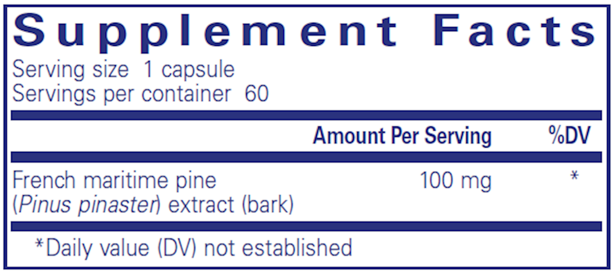 Supplement facts for
