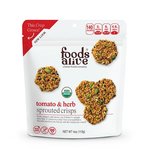 Tomato and Herb Sprouted Crisps 4 oz Foods Alive FAL027