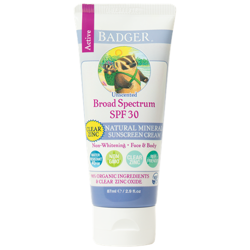 SPF 30 Clear Zinc Sunscreen Cream 2.9 oz Badger B71007