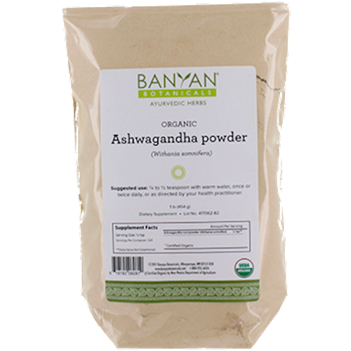 Ashwagandha (Certified Organic) 1 lb Banyan Botanicals ASH10