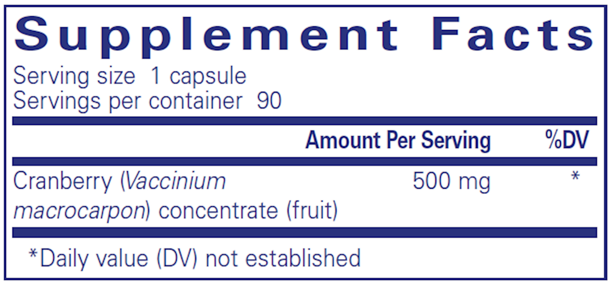 Supplement facts for