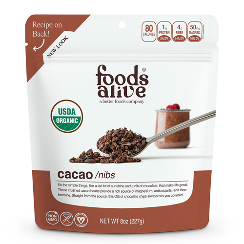 Cacao Nibs Organic 8 oz Foods Alive F00553