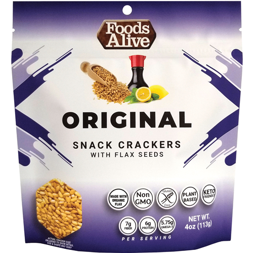 Original Flax Crackers Organic Foods Alive FAL010