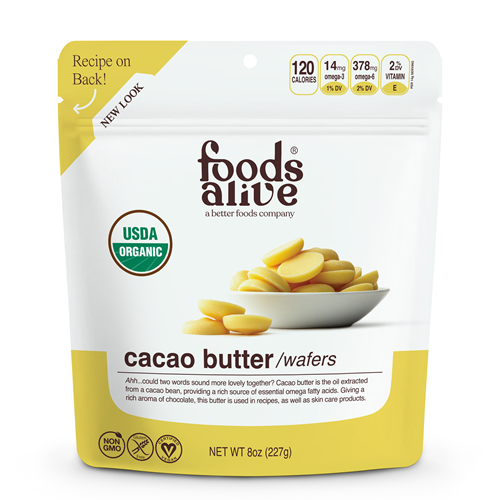 Cacao Butter Wafers Organic 8 oz Foods Alive F80800