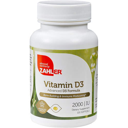 Vitamin D3 2000 IU 120 softgels Advanced Nutrition by Zahler Z00394