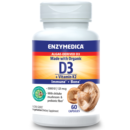 Organic Vitamin D3+K2 Enzymedica E10129