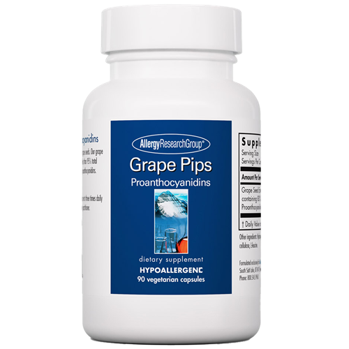 Grape Pips Proanthocyanidins 90 vegcaps Allergy Research Group GRAPE