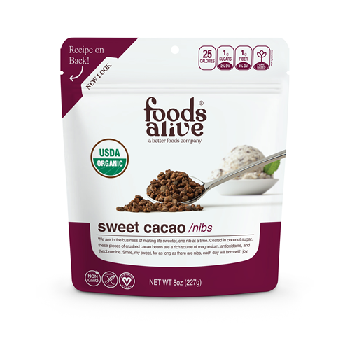 Sweet Cacao Nibs Organic 8 oz Foods Alive F8047