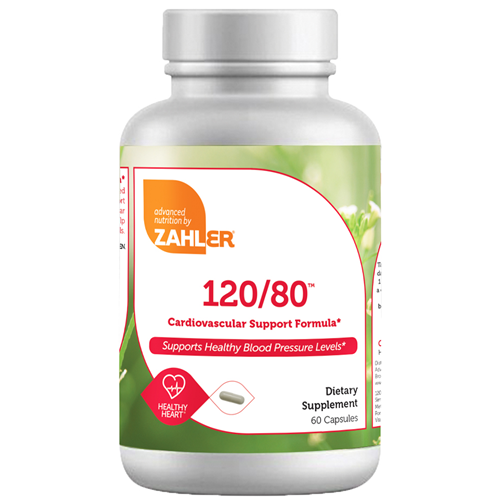 120/80 Blood Pressure 60 caps Advanced Nutrition by Zahler Z80945