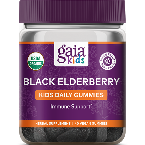 GaiaKids Daily Elderberry 40 veg gummies Gaia Herbs G90040