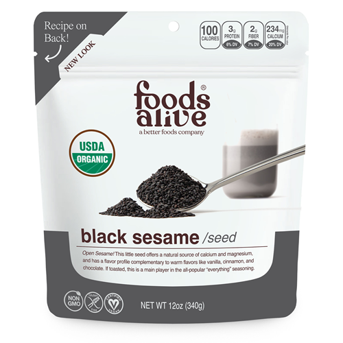 Black Sesame Seeds Organic 12 oz Foods Alive FAL492