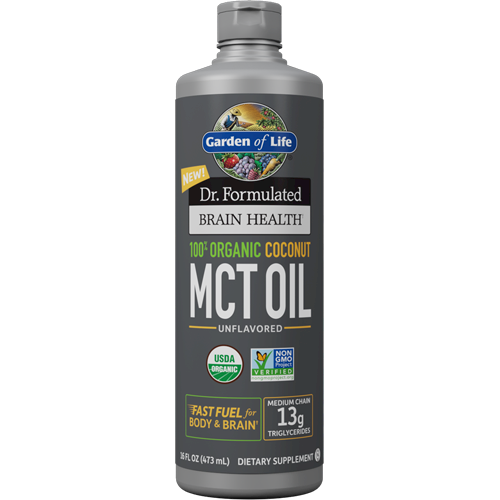 Dr. Formulated Brain Health Organic Coconut MCT Oil Garden of Life G22221