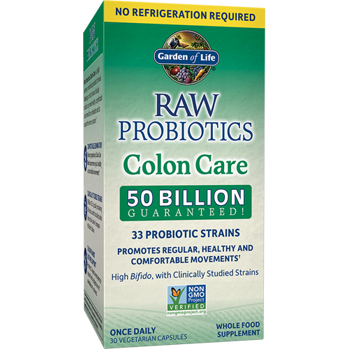 Raw Probiotics Colon Care Shelf Stable Garden of Life G23327