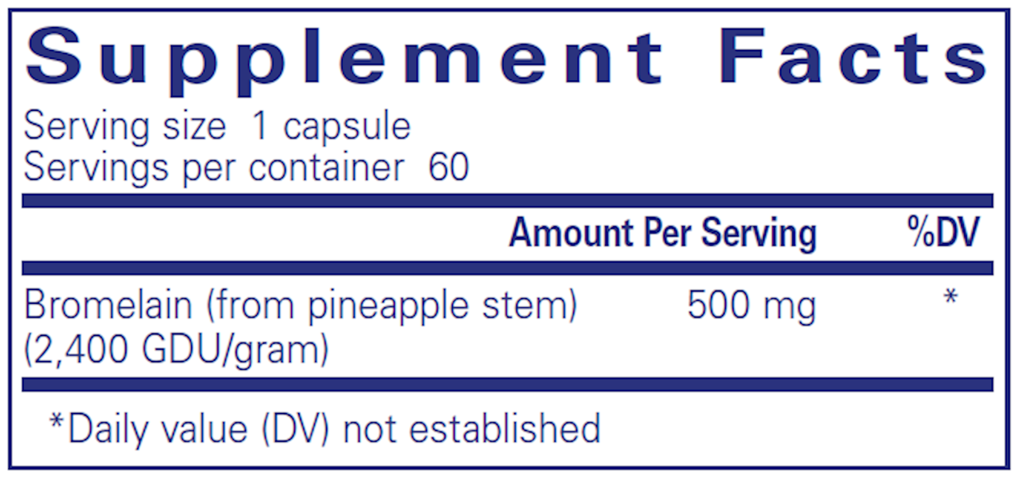 Supplement facts for