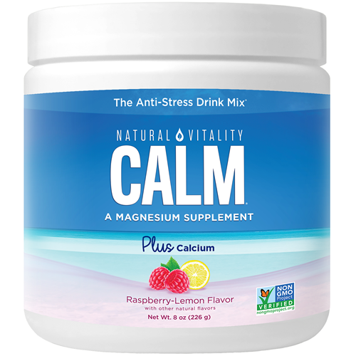 Natural Calm + Calcium Rasp-Lemon 16oz Natural Vitality NV0938