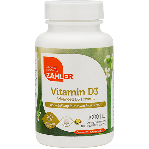 Vitamin D3 Chewable 1000 IU 120 tabs Advanced Nutrition by Zahler Z80808