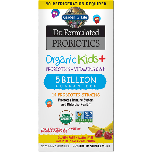Organic Kids Probiotics Straw Shelf Stable Garden of Life G22214