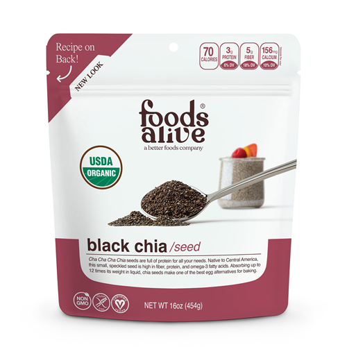 Black Chia Seed Organic 16 oz Foods Alive FAL676