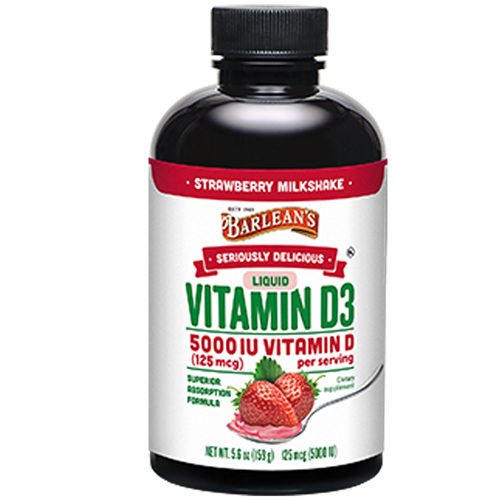 Vitamin D3 Strawberry Milkshake 5.6 oz Barlean's Organic Oils B80217